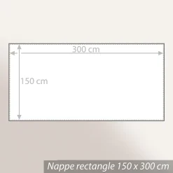 Nappe rectangle 150x300 cm Jacquard coton SPIRALE bleu turquoise