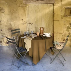 Nappe rectangulaire coton lavé 160x250 cm HONO marron foin