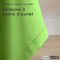 Nappe rectangulaire en 100% coton - citron vert - 137 x 178 cm - HOMESCAPES - Lavable en machine