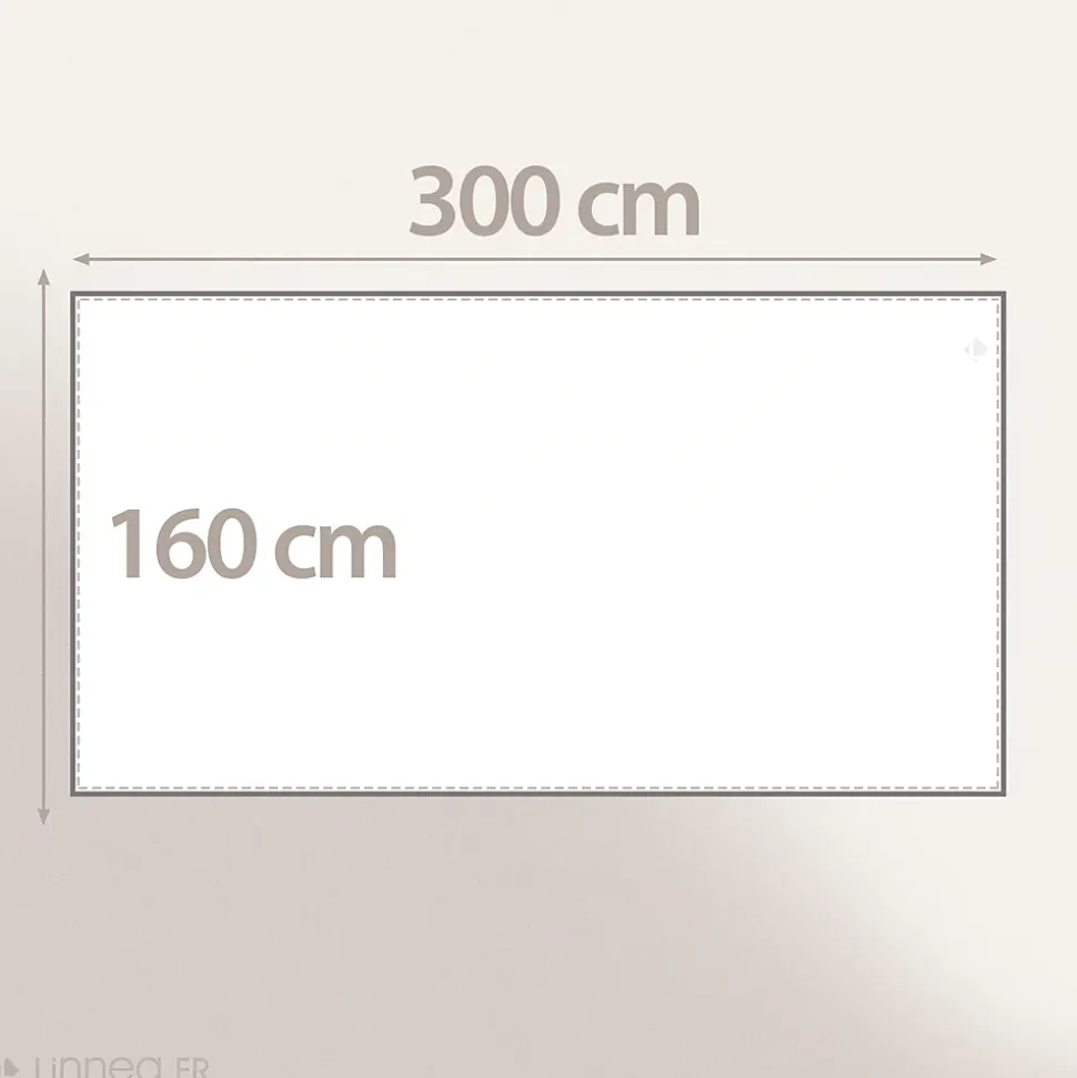 Nappe rectangulaire 160x300 cm coton LILI vert kaki