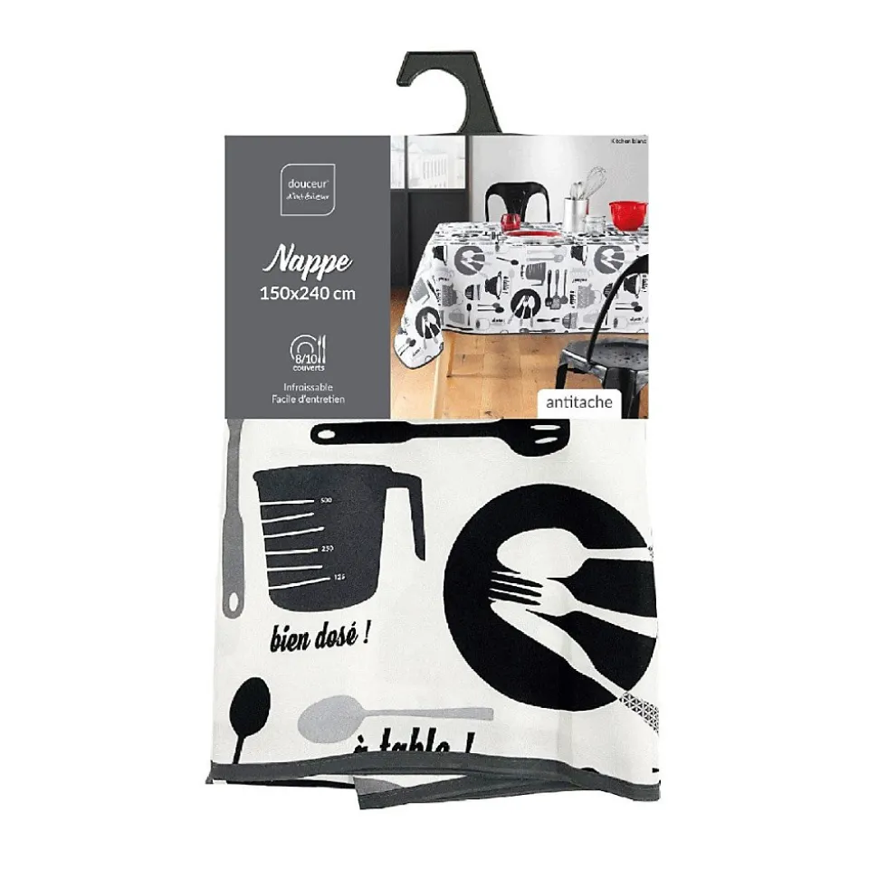 Nappe rectangulaire 150x240 cm Kitchen blanc