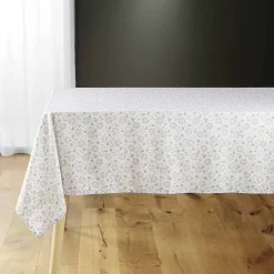Nappe rectangulaire 140x240 cm Florelle taupe microfibre