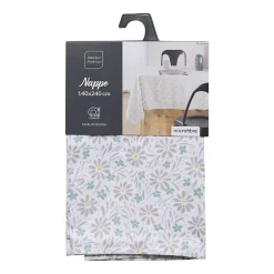 Nappe rectangulaire 140x240 cm Florelle taupe microfibre