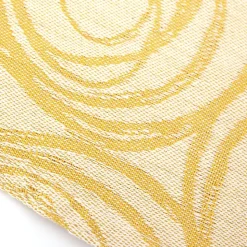 Nappe ronde 180 cm Jacquard coton SPIRALE jaune citron