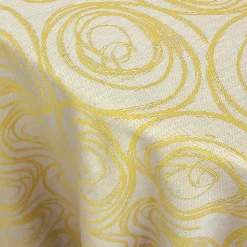 Nappe ronde 180 cm Jacquard coton SPIRALE jaune citron