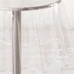 Nappe ronde transparente ourlet coloré (180x180 cm - Blanc)