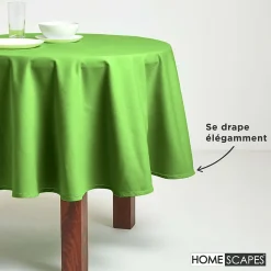 Nappe ronde en 100% coton - citron vert - 178 cm - HOMESCAPES - Lavable en machine