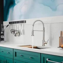 NETTLIFE Robinet cuisine avec douchette extractible mitigeur 2 jets haute pression nickel