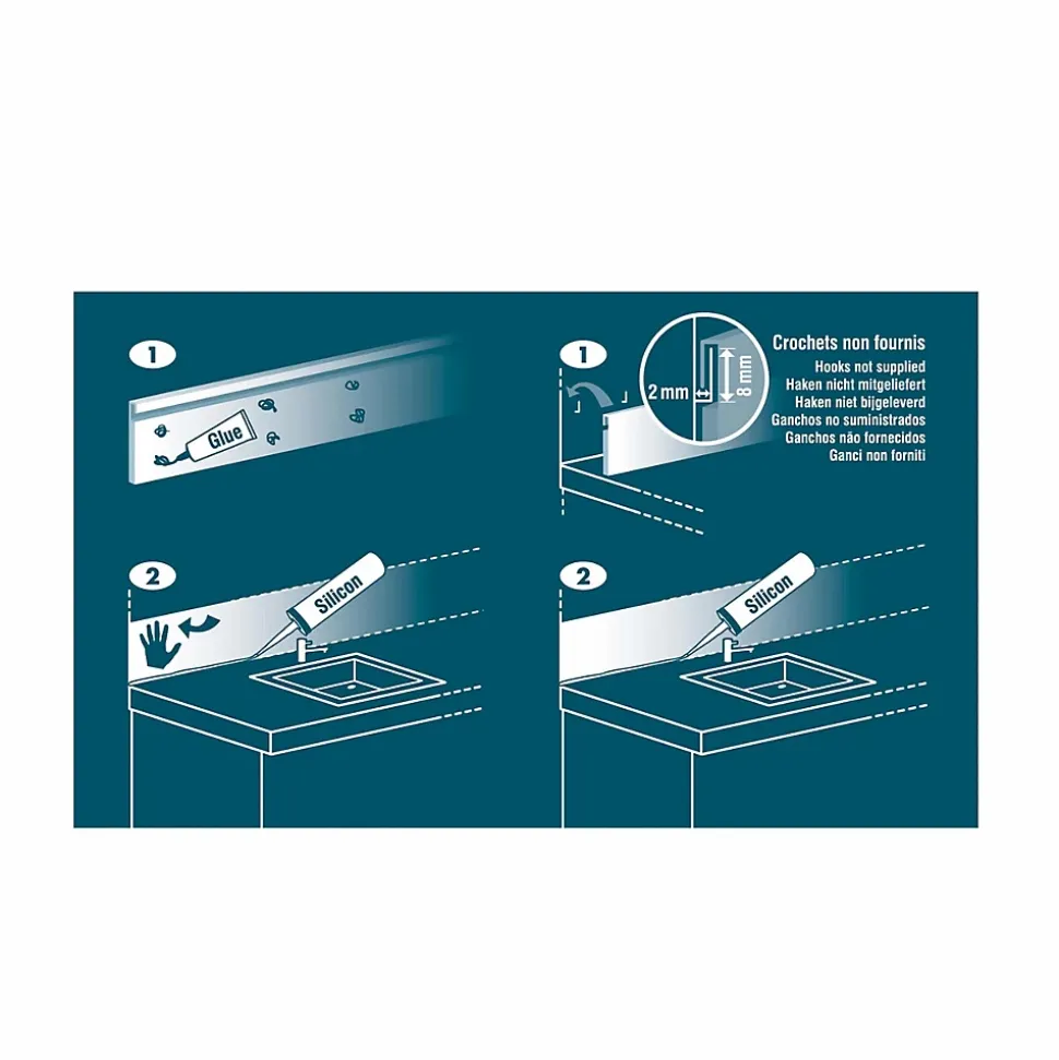 NORDLINGER PRO Crédence basse inox 120x15cm