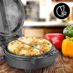 OM60 Cuiseur à omelettes électrique 600W 2x plaques antiadhésives amovibles Poignée isolante Préparation des oeufs Duronic