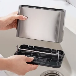 Organisateur d'évier, porte-éponge, porte-éponge avec bac d'égouttage, porte-couverts, porte-éponge amovible