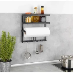 Organiseur de cuisine mural - Noir