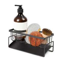 Organiseur d’évier en métal noir L. 23 x H. 11 x l. 9 cm Compactor