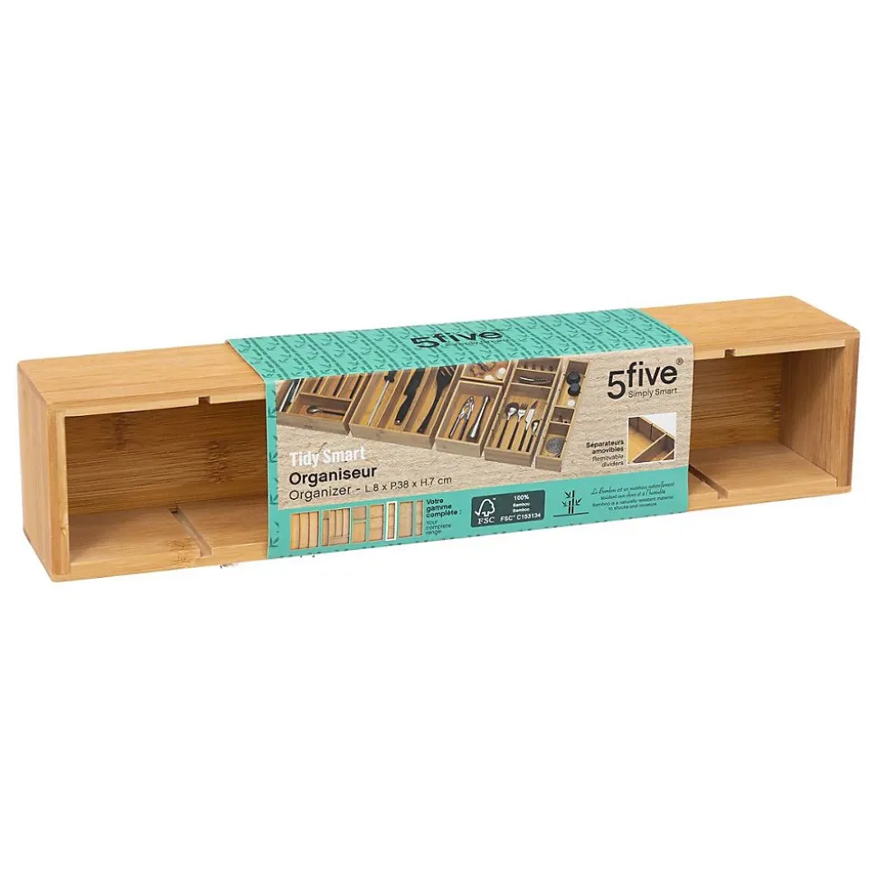 Organiseur modulable 3 bacs 38x8cm Tidy Smart Bambou - 5Five