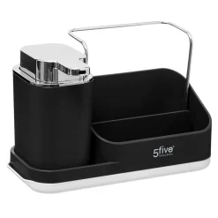 Organiseur évier avec distributeur 300ml Gris noir Néo - 5Five