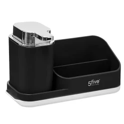 Organiseur évier avec distributeur 300ml Gris noir Néo - 5Five