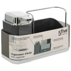 Organiseur évier avec distributeur 300ml Gris Néo - 5Five