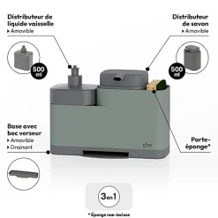 Organiseur évier Néo avec distributeur vert - Vert- 5five