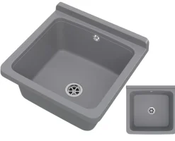 Orta Granitan Évier Gris pour Garage et Buanderie