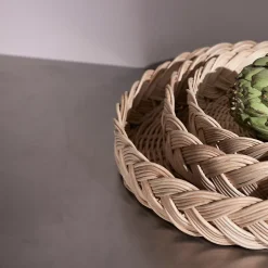 OYOY Corbeille à pain beige en rotin 28xH7cm