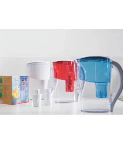 Pack 12 Cartouches et carafe filtrante rouge offerte