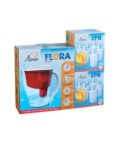 Pack 12 Cartouches et carafe filtrante rouge offerte