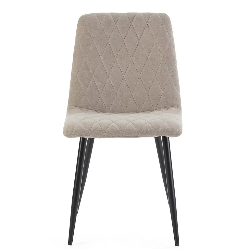 Pack 4 chaises Abril recouvertes de tissu beige