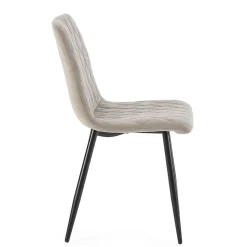 Pack 4 chaises Abril recouvertes de tissu beige