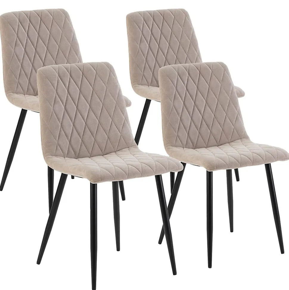 Pack 4 chaises Abril recouvertes de tissu beige