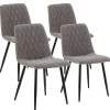 Pack 4 chaises Abril recouvertes de tissu gris