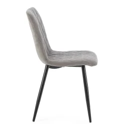 Pack 4 chaises Abril recouvertes de tissu gris