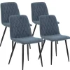 Pack 4 chaises Abril recouvertes de tissu bleu