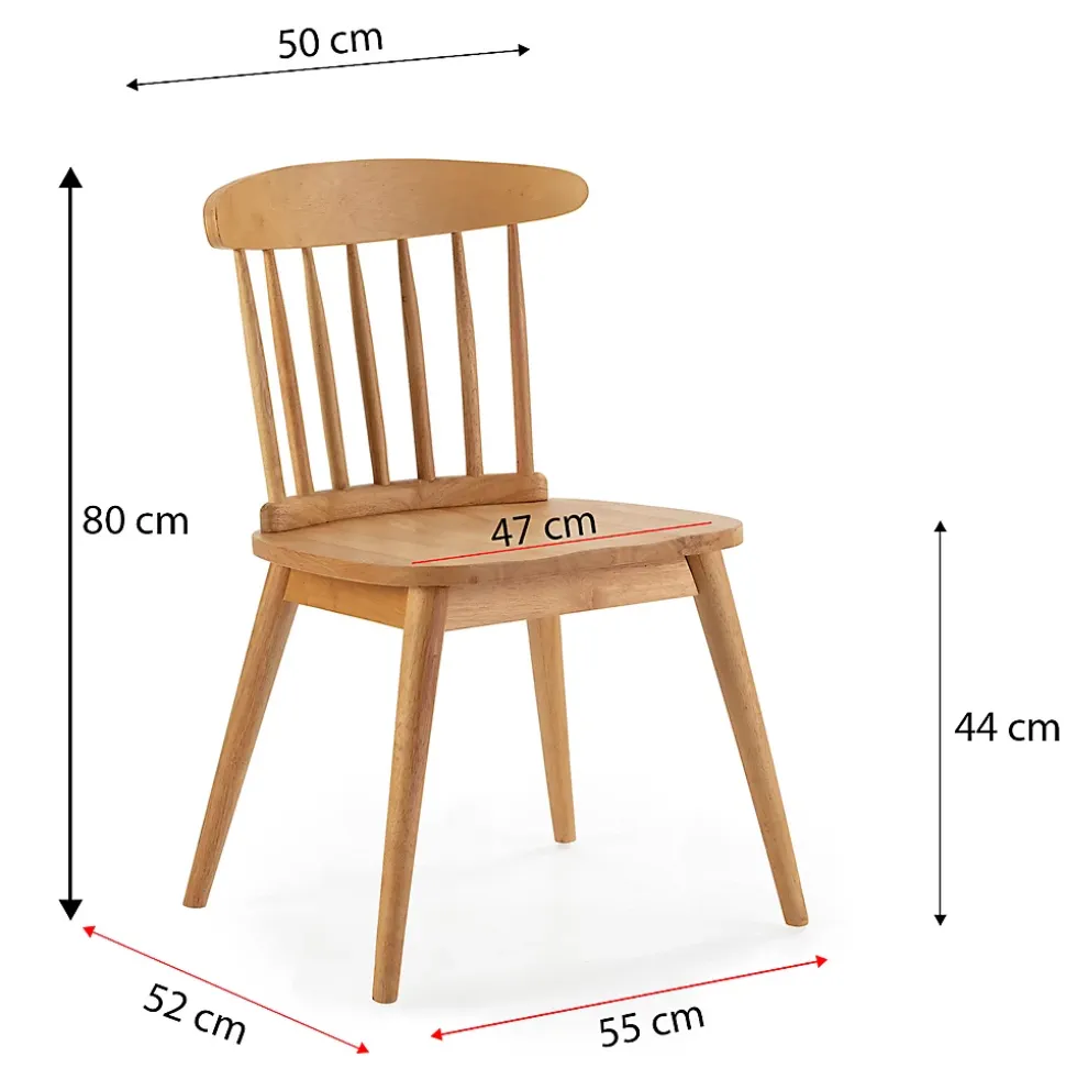 Pack 2 chaises Ben en bois couleur chêne