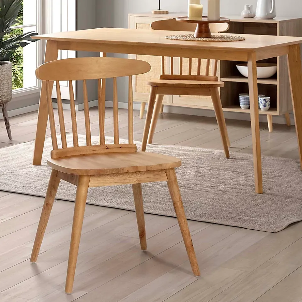 Pack 2 chaises Ben en bois couleur chêne