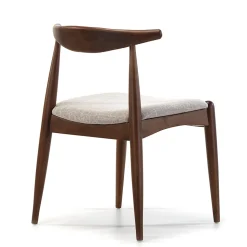 Pack 2 chaises Corzo, Couleur Noyer, Bois Massif, 52,5 cm x 50 cm x 74.5 cm