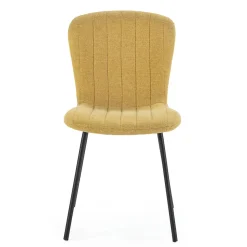 Pack 4 chaises Lucky recouvertes de tissu moutarde