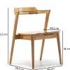 Pack 2 chaises Venus, Couleur Chêne, Bois Massif, 58 cm x 57,5 cm x 76 cm