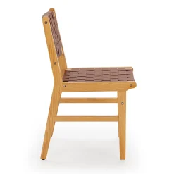 Pack de 2 chaises Kurt Marron en cuir recyclé