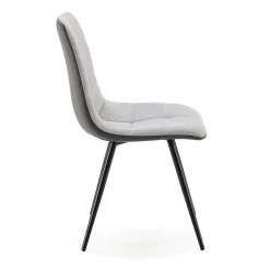 Pack de 2 chaises Prada, tissu et simili cuir Gris