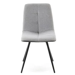 Pack de 2 chaises Prada, tissu et simili cuir Gris