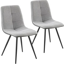 Pack de 2 chaises Prada, tissu et simili cuir Gris