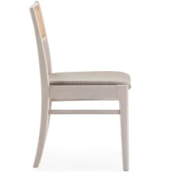 Pack de 2 chaises Vilma Couleur Blanc Wash, Bois Massif et Rotin naturel