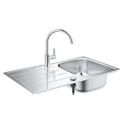 Pack évier + mitigeur GROHE - Bau K200 45-S - 1 bac - Inox AISI 304 - Mitigeur BauEdge