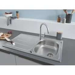 Pack évier + mitigeur GROHE - Bau K200 45-S - 1 bac - Inox AISI 304 - Mitigeur BauEdge