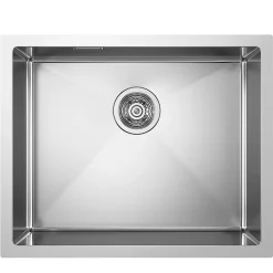 Pack évier SOLUT + mitigeur monocommande, finition brossée, en acier inoxydable Kibath