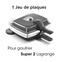 Paire de plaque pour gaufrettes super 2 gaufres Lagrange 030222
