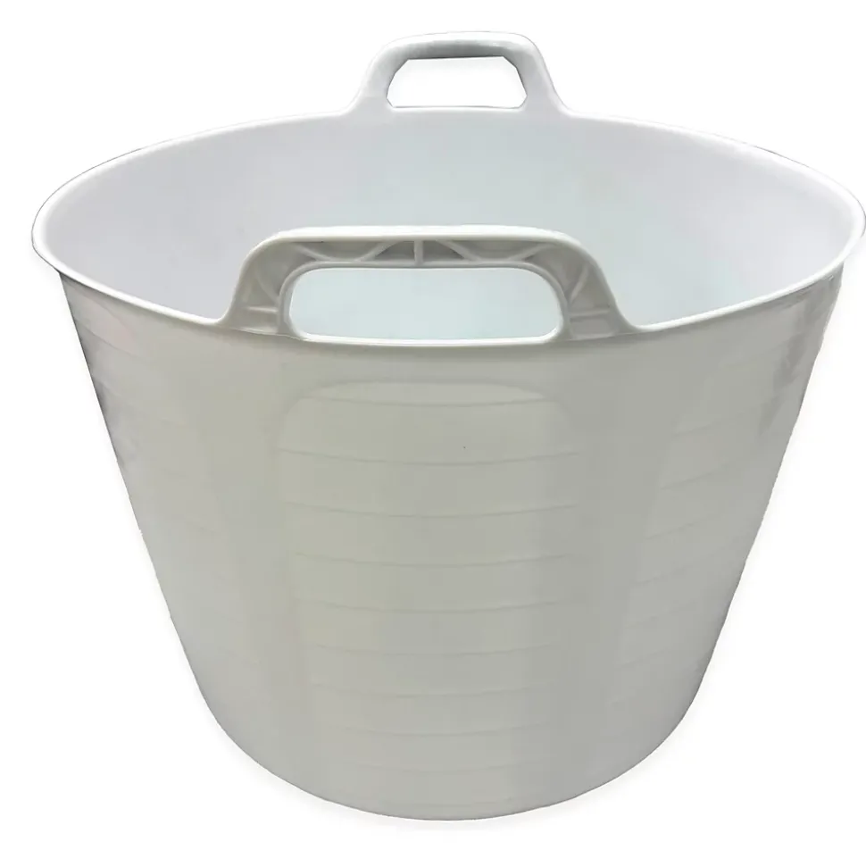 Panier alimentaire flexible avec poignée renforcée (Blanc, 42 L) - Sans BPA. Restaurants, chambres froides, vendanges