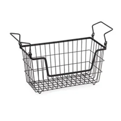 Panier de rangement filaire en métal noir l. 38 cm