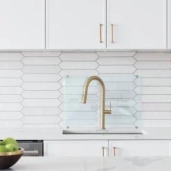 Panneau de cuisine en verre Tulup 60x40 cm protection transparente avec fixation par clips