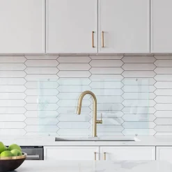 Panneau de cuisine Lacobel Tulup 100x50 cm protection transparente en verre trempé avec fixations